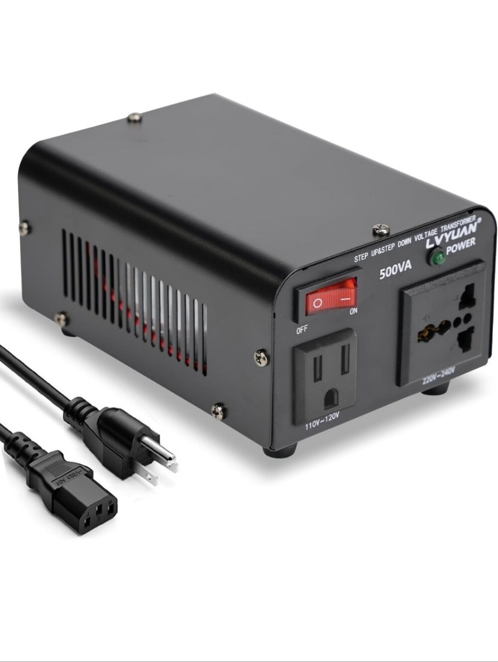 LVYUAN Voltage Transformer Converter 500 Watt Universal Outlet Circruit Breaker